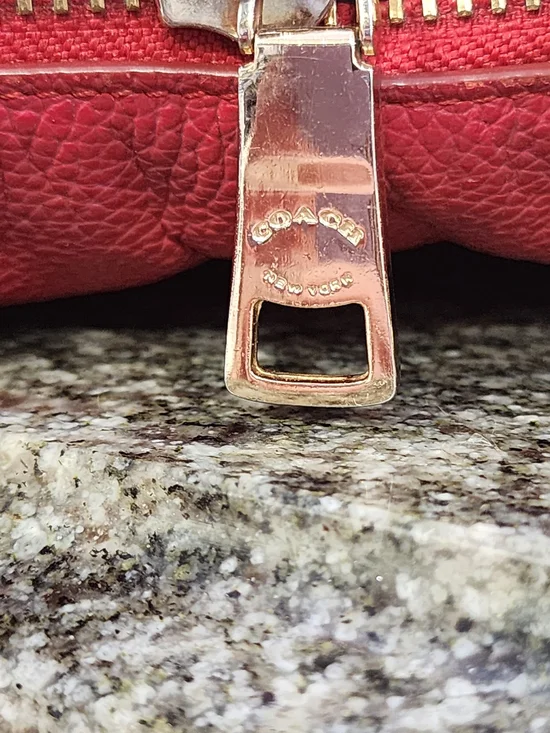 Coach Harley Hobo Pebbled Leather Shoulder Bag in Red-14×10×4.5 - Picture 8 of 9